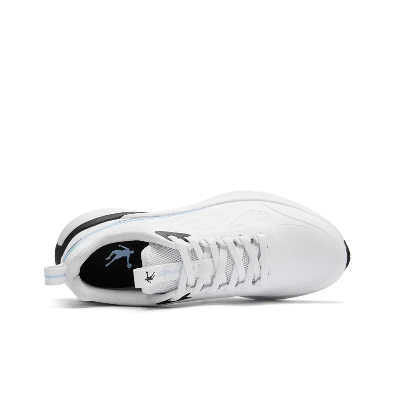 QIAODAN Cushioning Anti Slip And Wear Resistant Low Top Casual Running Shoes Men's White Blue-3