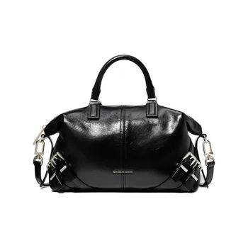MICHAEL KORS Cow Leather One Shoulder Handbag Small Size Unisex Black