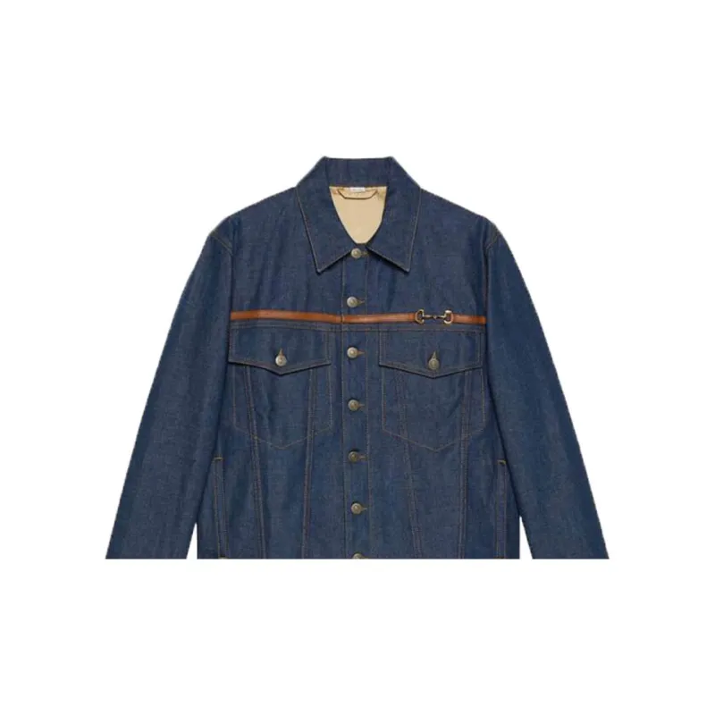 GUCCI Denim Jacket Men's Dark Blue-5