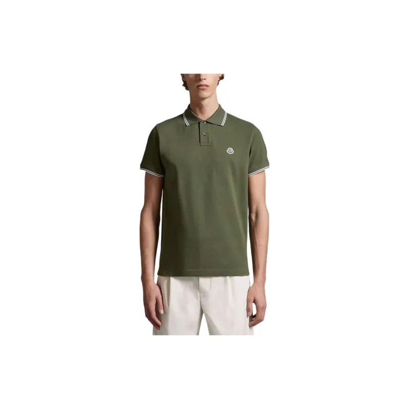 Moncler Logo Patch Polo Shirt Polo Shirt Men's Green-1