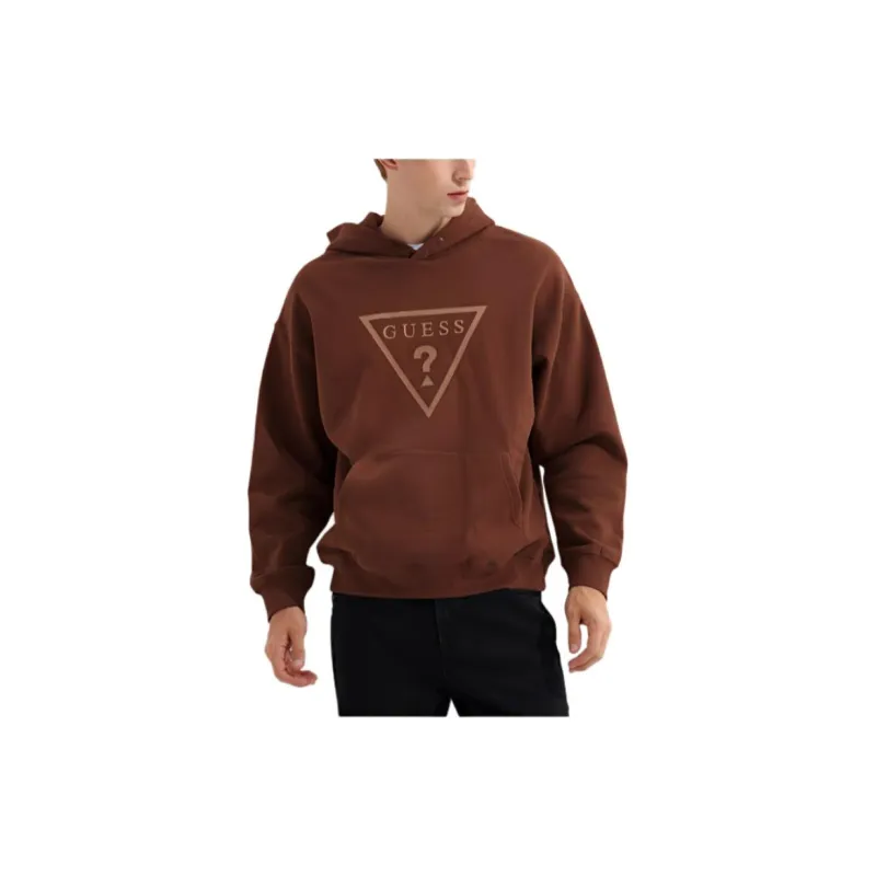 GUESS Sweatshirt Unisex Brown Red-1