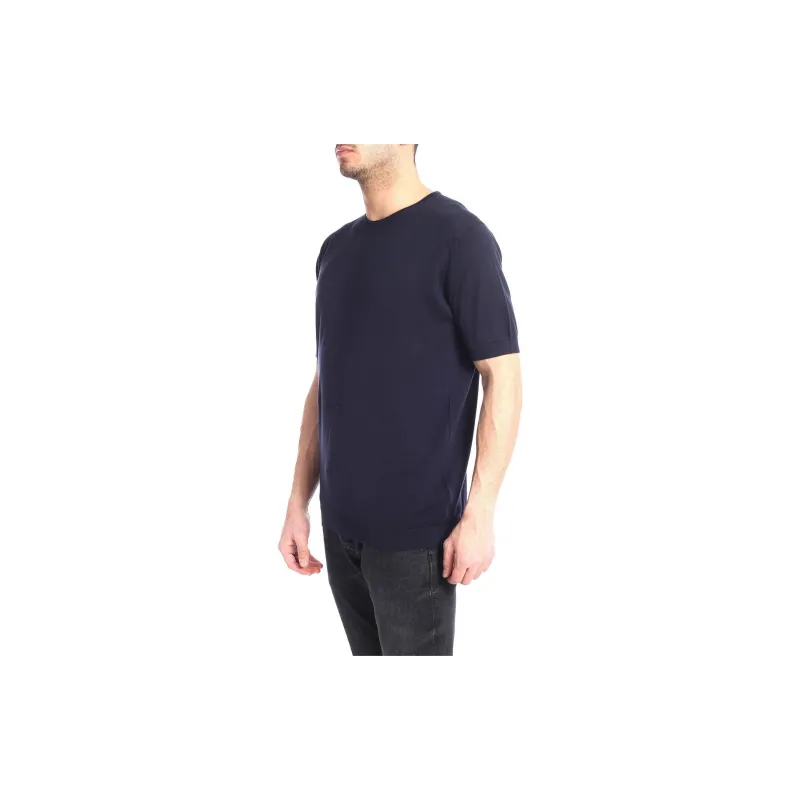 JOHN SMEDLEY T Shirts Men Marine Blue-3