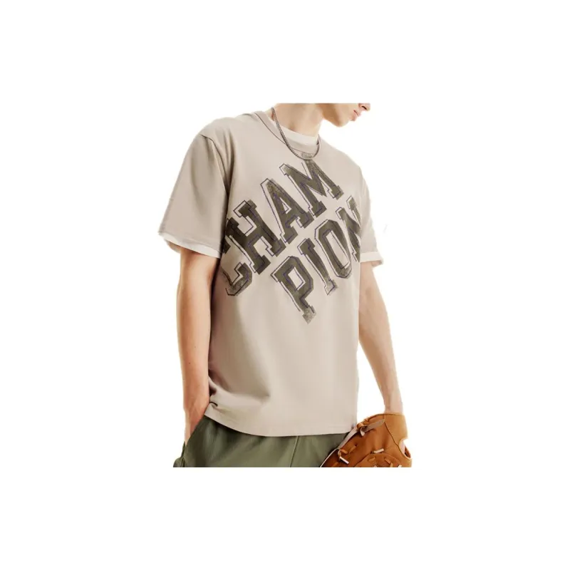 Champion T Shirt Unisex Light Khaki-2