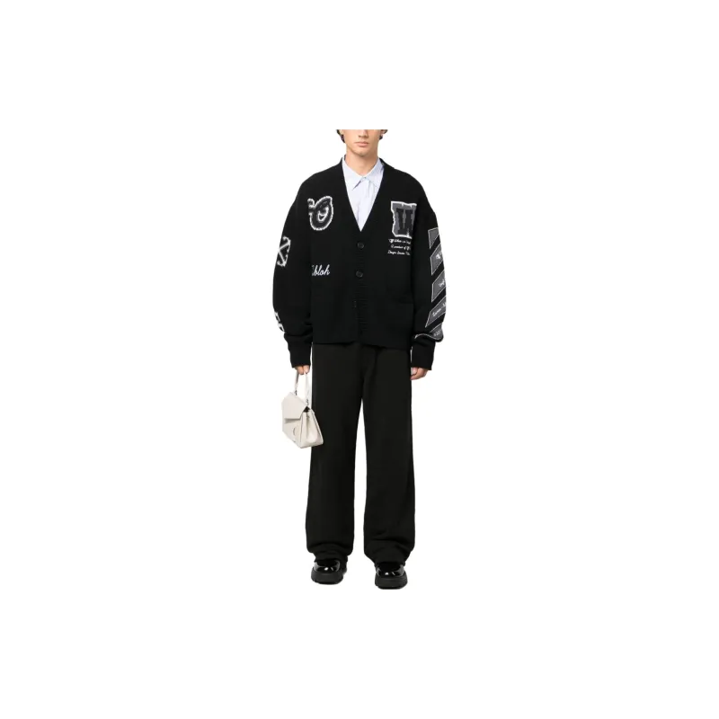 OFF WHITE Varsity V Neck Cardigan-2