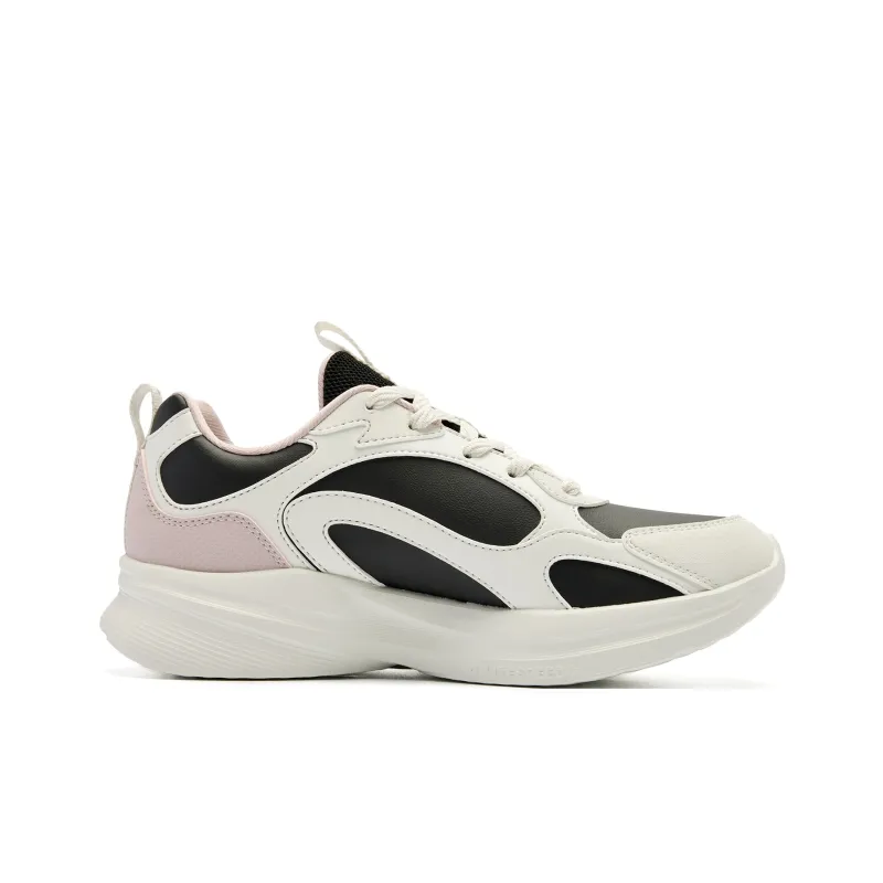 QIAODAN Cushioning Anti Slip And Wear Resistant Low Top Casual Running Shoes Women's White Black-1