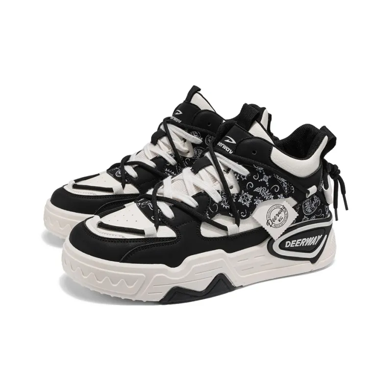 DEERWAY Height Increasing Slip Resistant Mid Top Casual Shoes Skateboard Shoes Men's-14