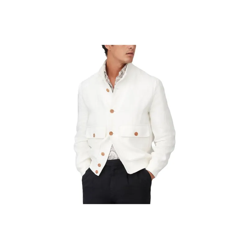 Brunello Cucinelli Long Sleeved Buttoned Bomber Jacket-4