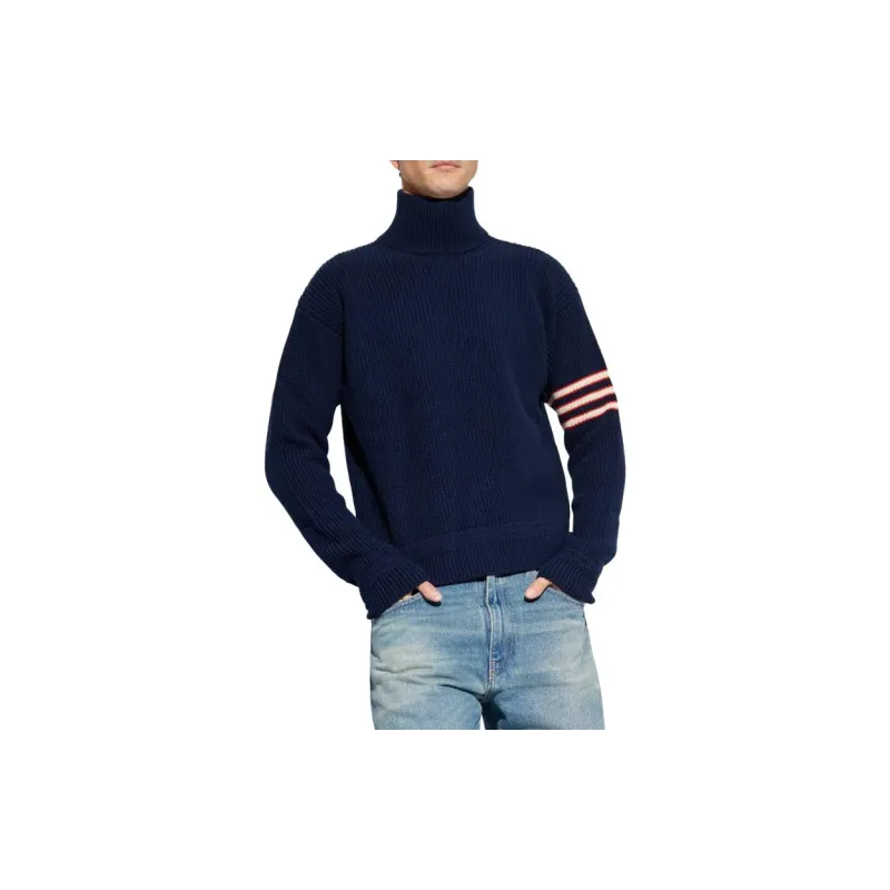BALLY Striped Turtleneck Knitted Jumper-1