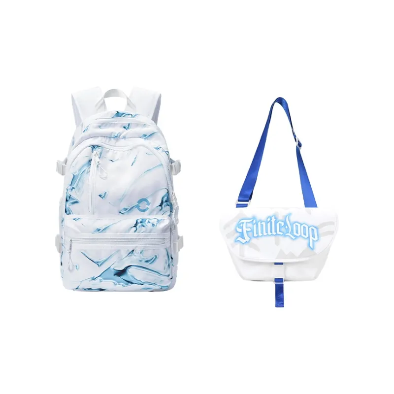 FINITE LOOP Recycled Polyester Backpack Regular Unisex White-7