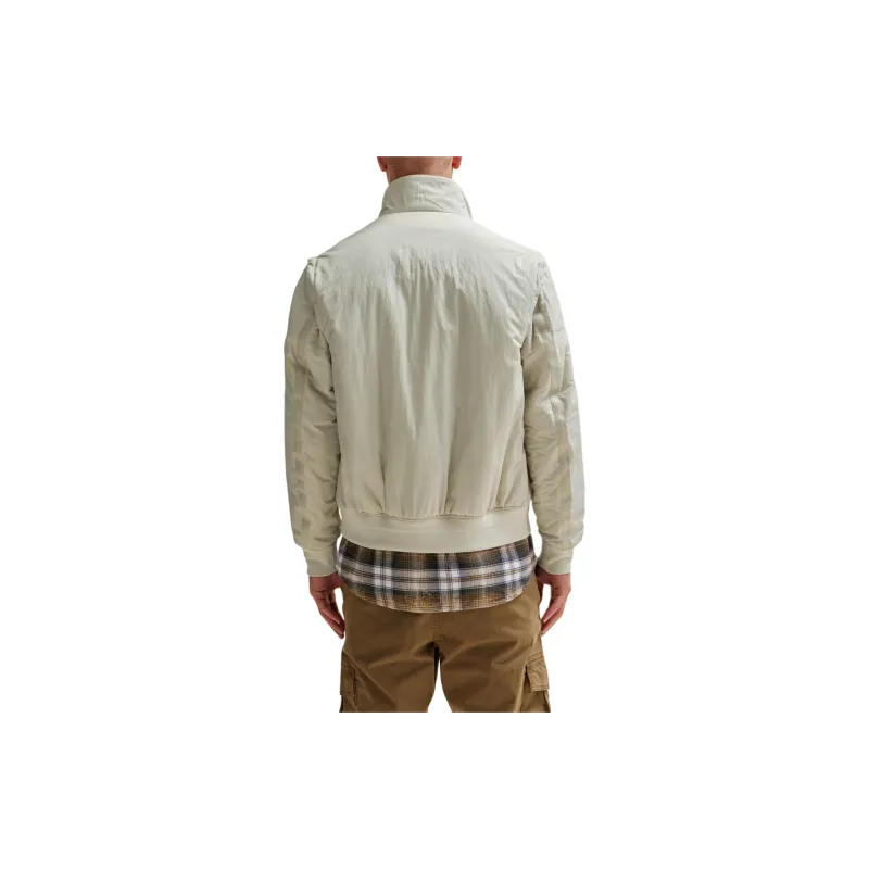 HUGO BOSS Water Repellent Bomber Jacket With Detachable Sleeves Jackets Coats Men's Ecru-3