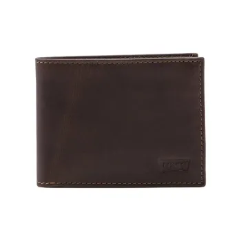 Levi’s Grained Cow Leather Wallet Men's Dark Brown