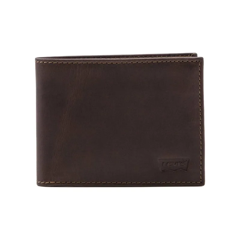 Levi’s Grained Cow Leather Wallet Men's Dark Brown-0