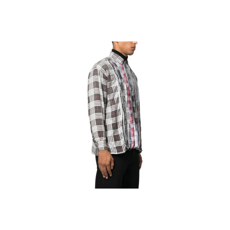 Needles Flannel Ribbon Button Down Shirt-3