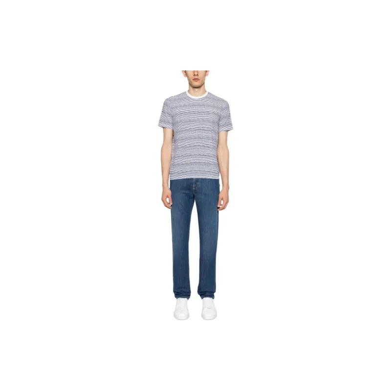 Majestic Filatures Striped Crew-neck T-shirt-1