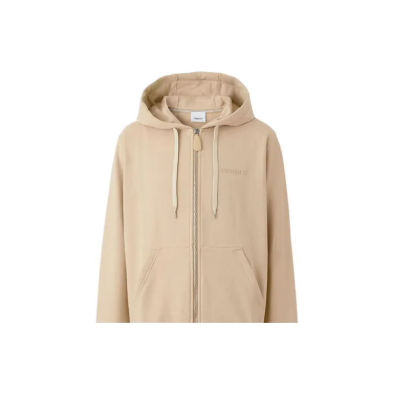 Burberry Logo Print Stretch Cotton Zip Hoodie-4