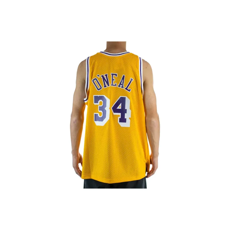 Mitchell & Ness Los Angeles Lakers Home 1996 97 Shaquille O'Neal Swingman Jersey-2