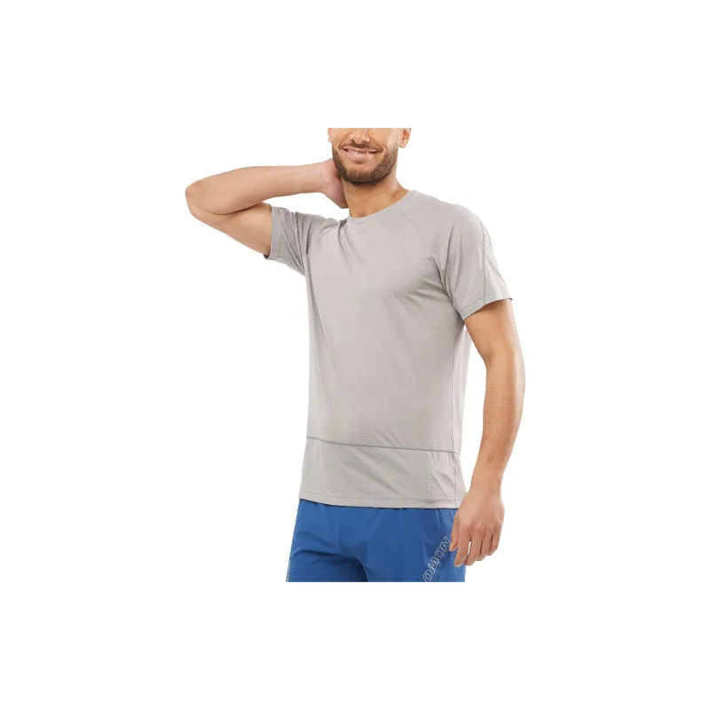 SALOMON CROSS RUN T Shirts Men Gray-1