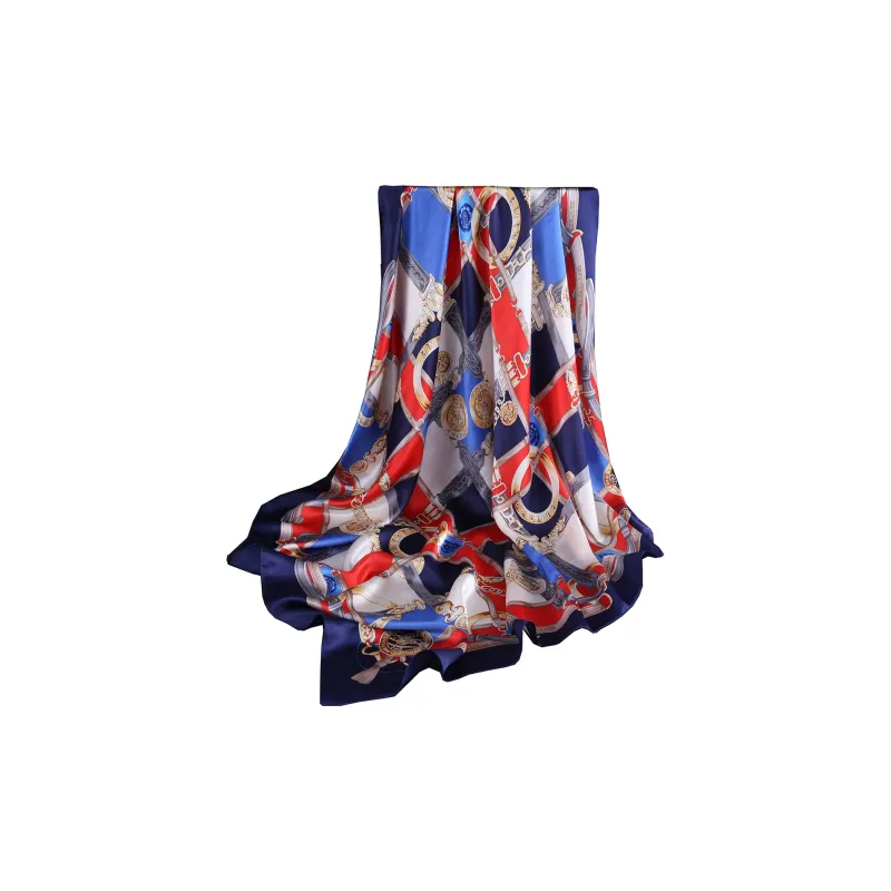 Shanghai Story 100% Mulberry Silk Scarves Women's Blue White, Gift Box Set-35