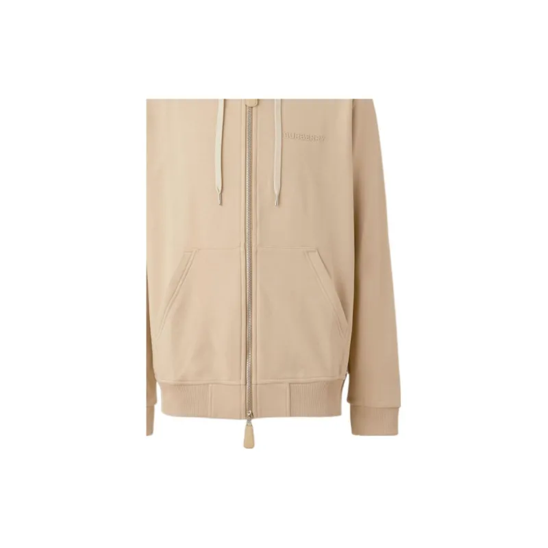 Burberry Logo Print Stretch Cotton Zip Hoodie-5