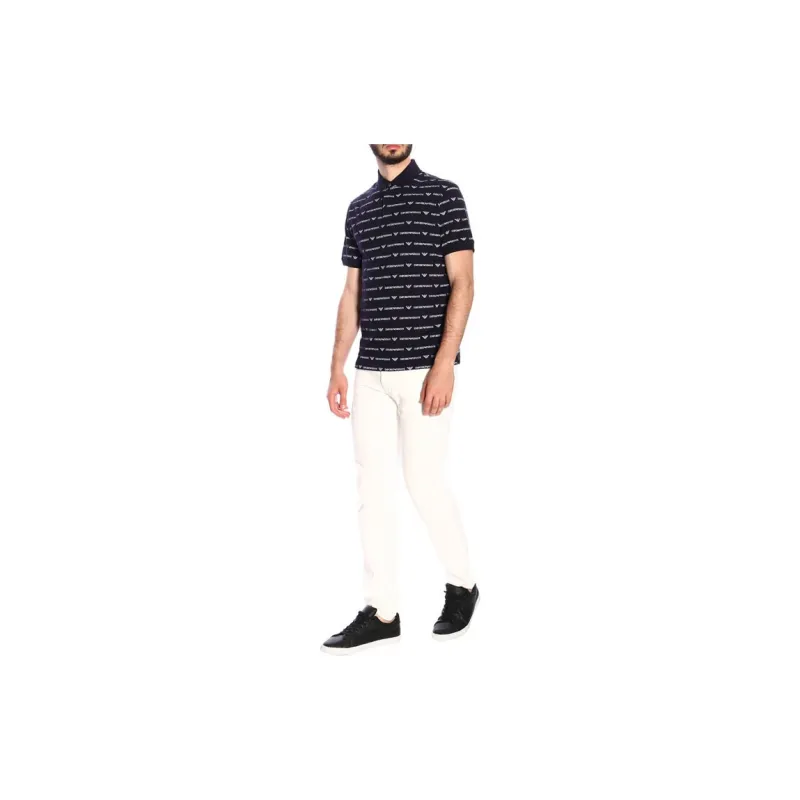 EMPORIO ARMANI Polo Shirts Men Navy Blue-3