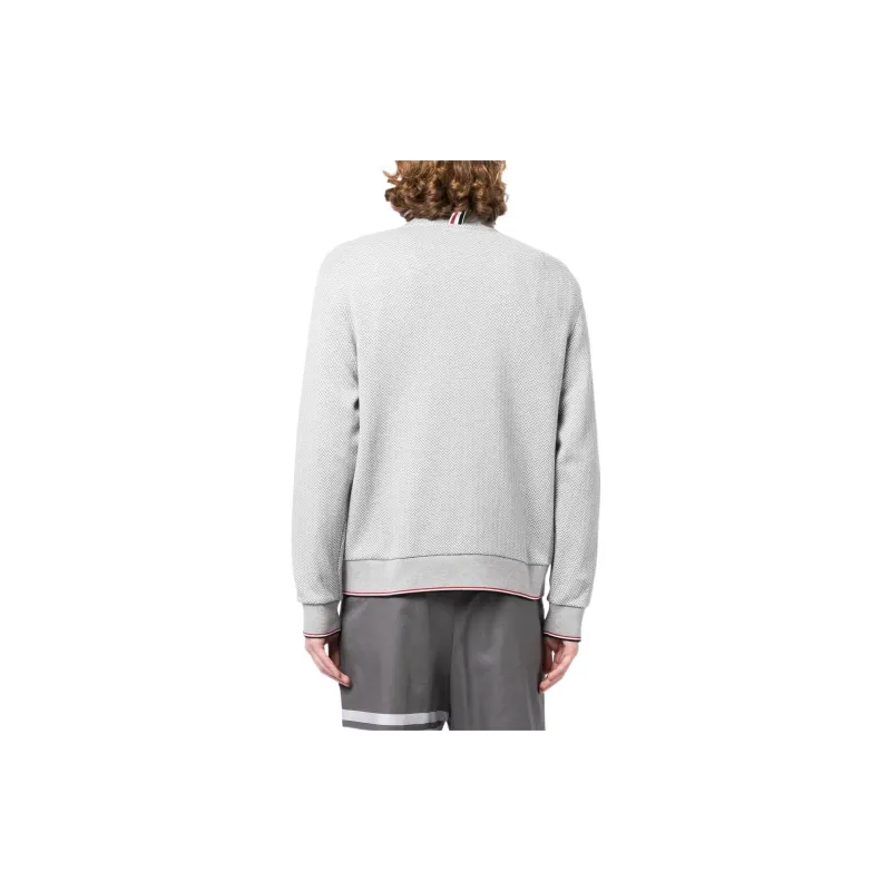 THOM BROWNE Herringbone Pattern Crewneck Sweater-2