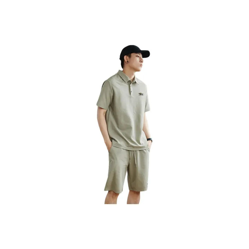 Tonlion Casual Shorts Men's Gray Pea Green-2