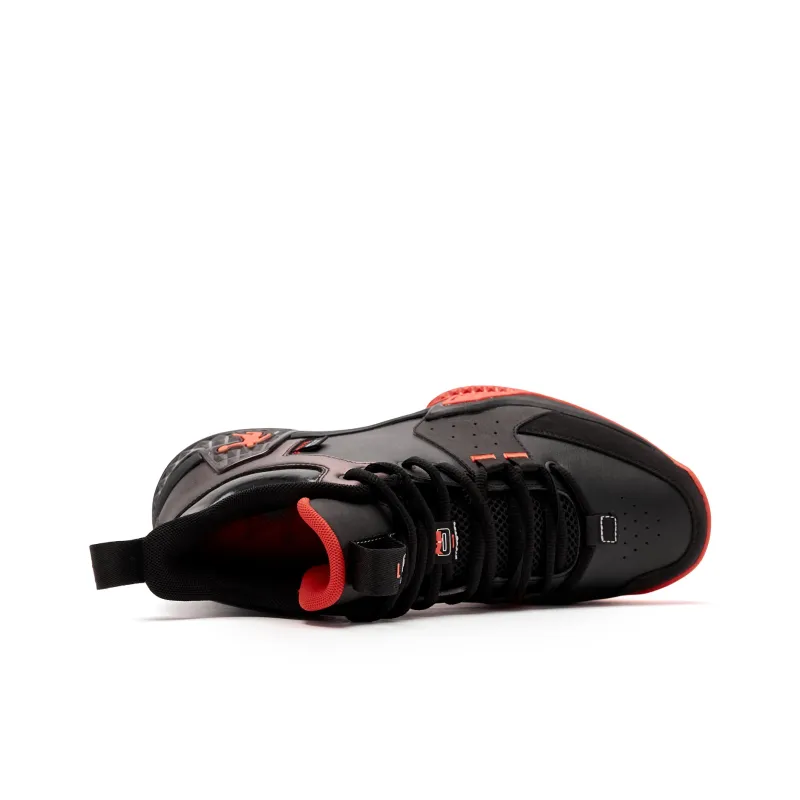QIAODAN Kill Shot 1.0 Basketball Shoes Men Mid Top Black/Signal Red-3