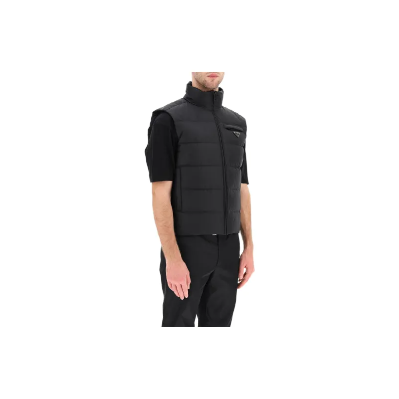 PRADA Triangle Logo Padded Gilet-3