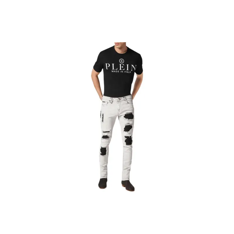 PHILIPP PLEIN Ripped Stonewashed Skinny Jeans-1