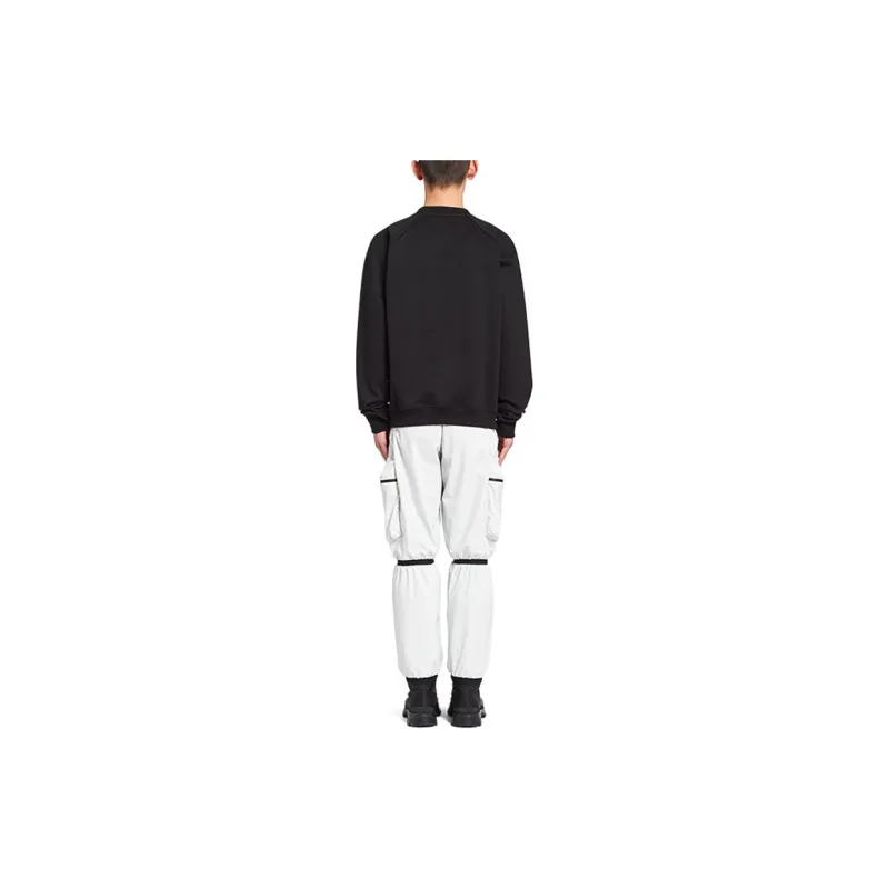 PRADA Printed Cotton Fleece Crewneck Sweatshirt-4
