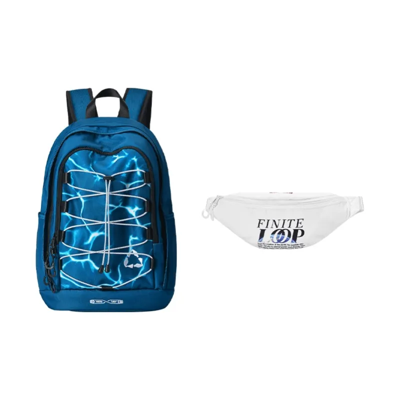 FINITE LOOP Recycled Polyester Backpack Regular Unisex Blue-4