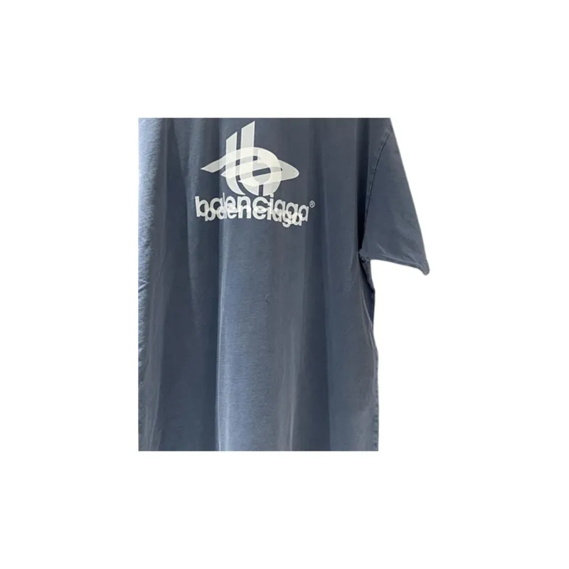 Balenciaga T Shirt Loose Fit Style Unisex Blue-3