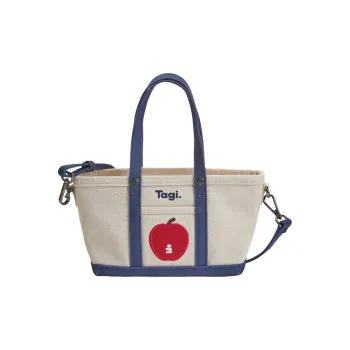 Tagi. Imagine Apple Fabric Shoulder Bag, Crossbody Bag, Handbag Small Size Unisex Cream
