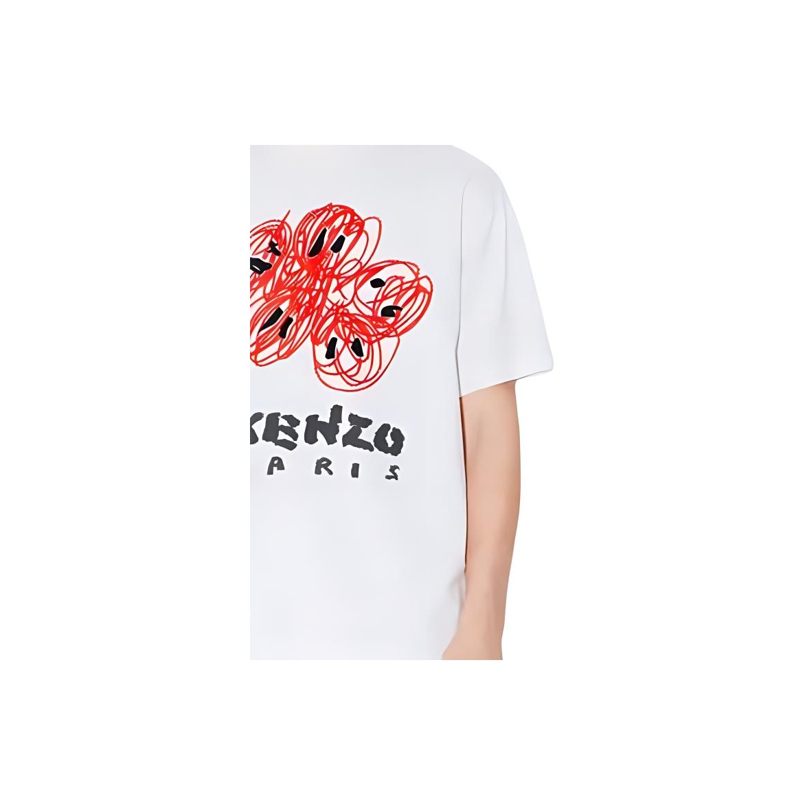 KENZO【送料/関税込】DRAWING VARSITY CLASSIC T-SHIRT Kenzo Men's Drawn Varsity Oversize T-Shirt in Off White Kenzo