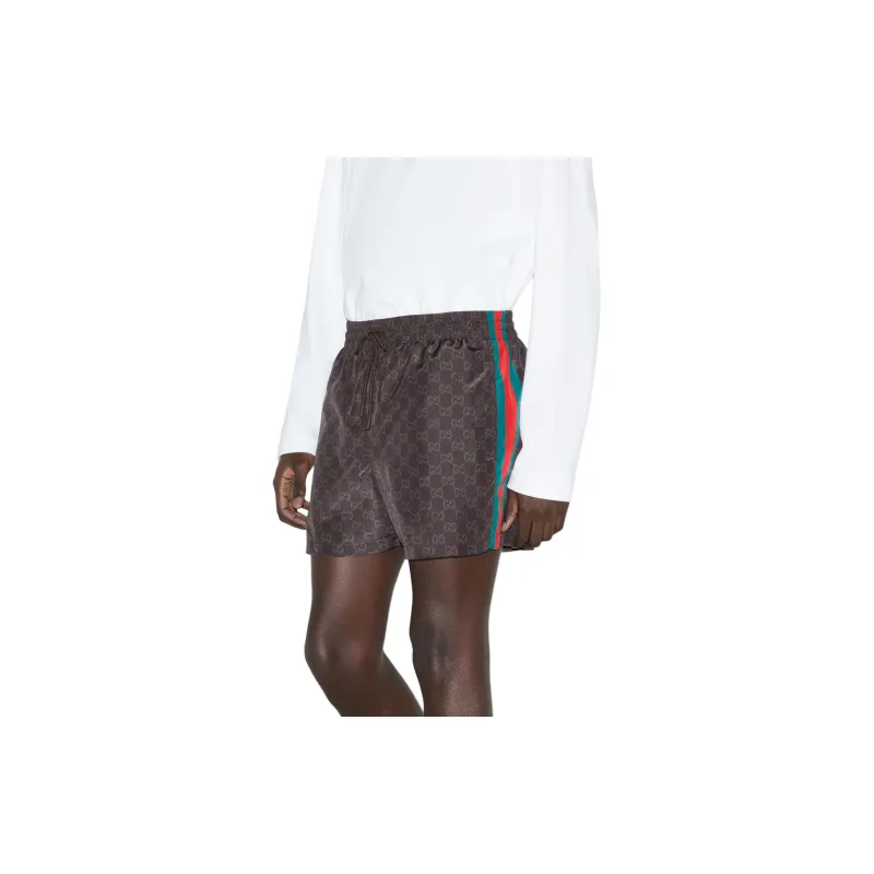 GUCCI Gg Monogram Web Detailed Swim Shorts-2