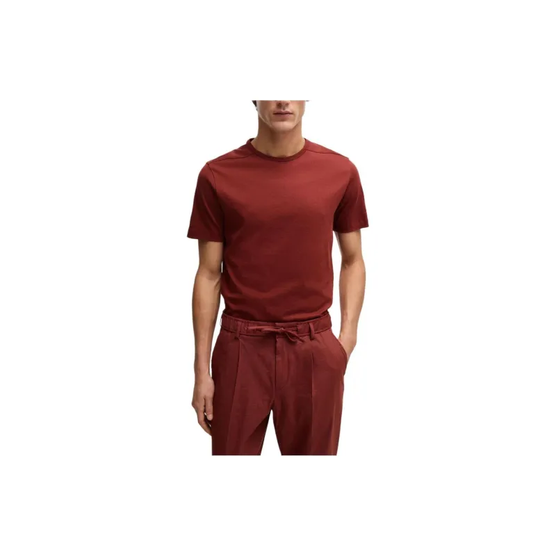 HUGO BOSS Regular-Fit T-Shirt With Ergonomic Seams T-Shirt Men's Red-1