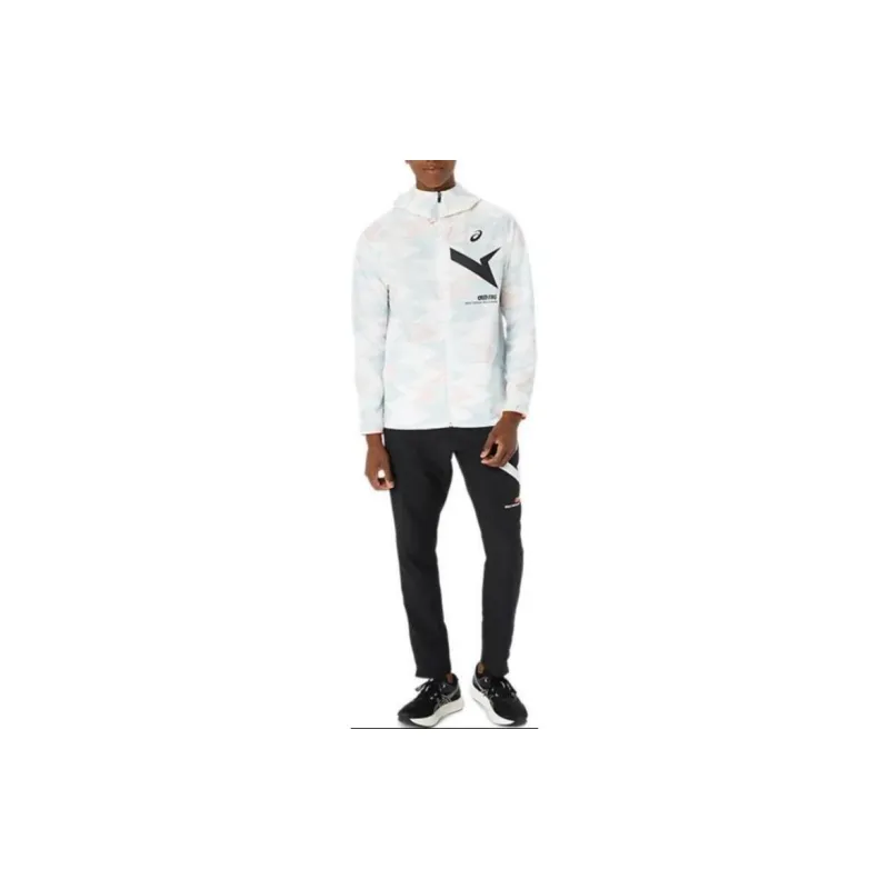 Asics A I M Stretch Cross Graphic Hoodie Jacket Jackets & Coats Unisex Bright White-3