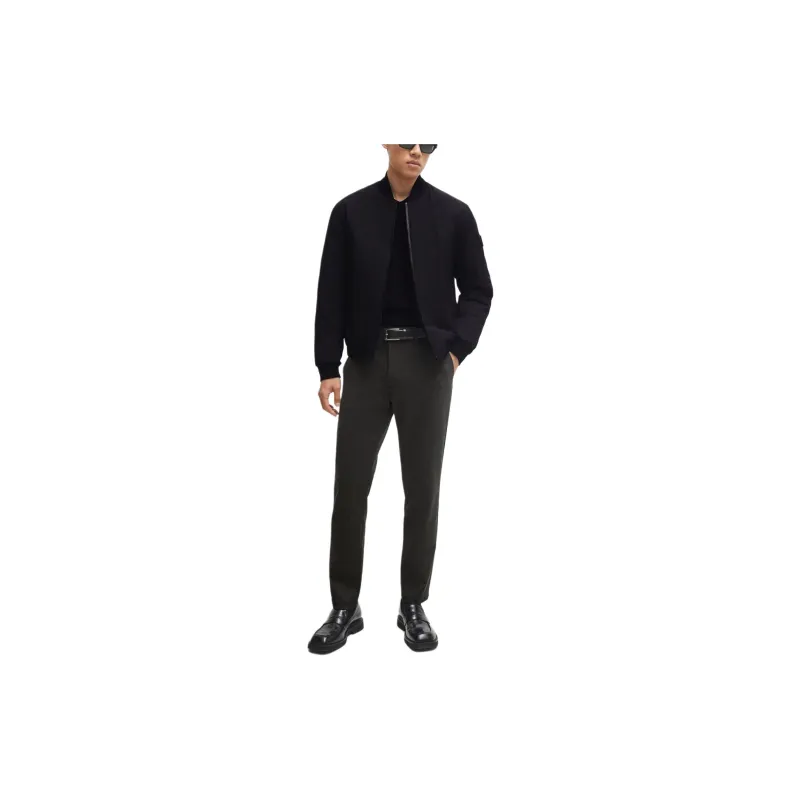 HUGO BOSS Trousers In Structured Performance Stretch Material Suit Trouser Men's Black-1
