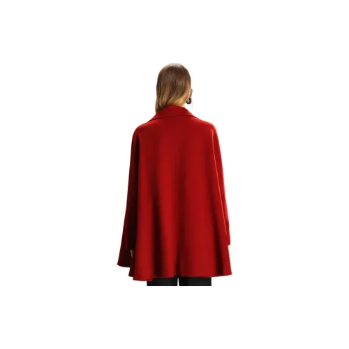 FENHONGMALI Coat Women's France Red