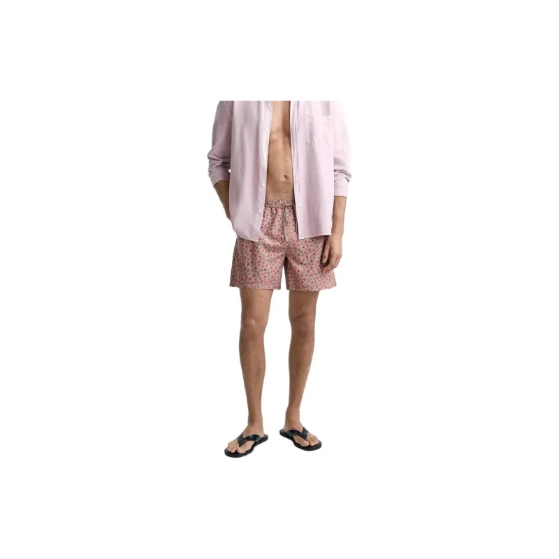 ZARA Swimming Shorts Men's Dark Purple Red-2