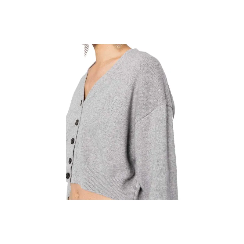 Alexander Wang Logo-embossed Cropped Cardigan-1