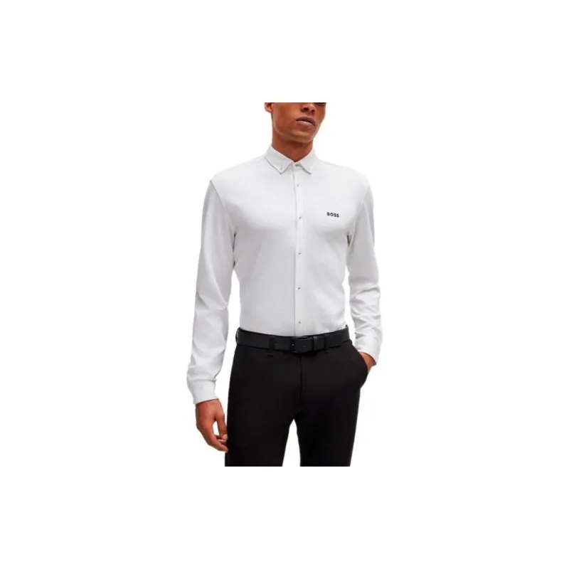 HUGO BOSS Logo Embossed Long Sleeved Shirt-1