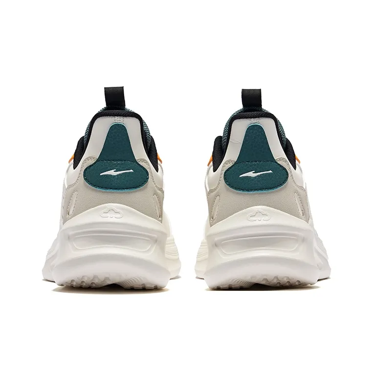 Erke Cushioned Rebound Water Resistant Low Top Running Shoes Men's Microcrystal White Pine Green-4