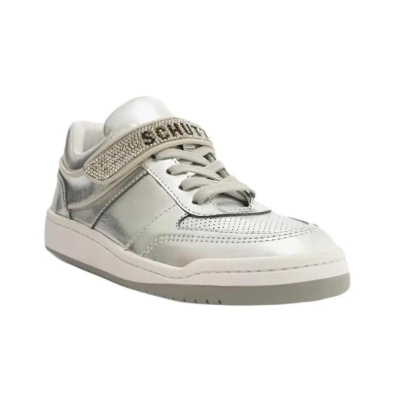 Schutz Low-Top Skateboard Shoes Women's Silver-2