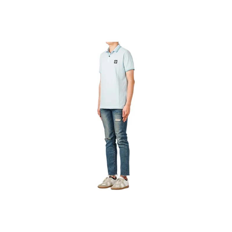 STONE ISLAND Polo Shirt Men's Sky Blue-4