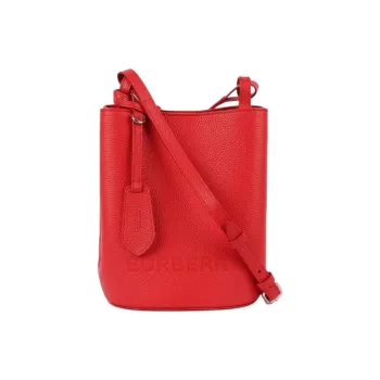 Burberry Cow Leather Bucket Bags Crossbody Bag Shoulder Bag Women's Red