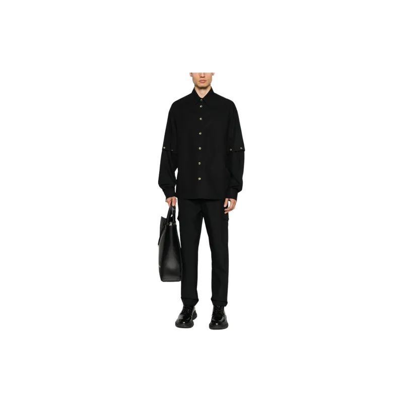 VERSACE JEANS COUTURE Embossed button Cotton Shirt-1