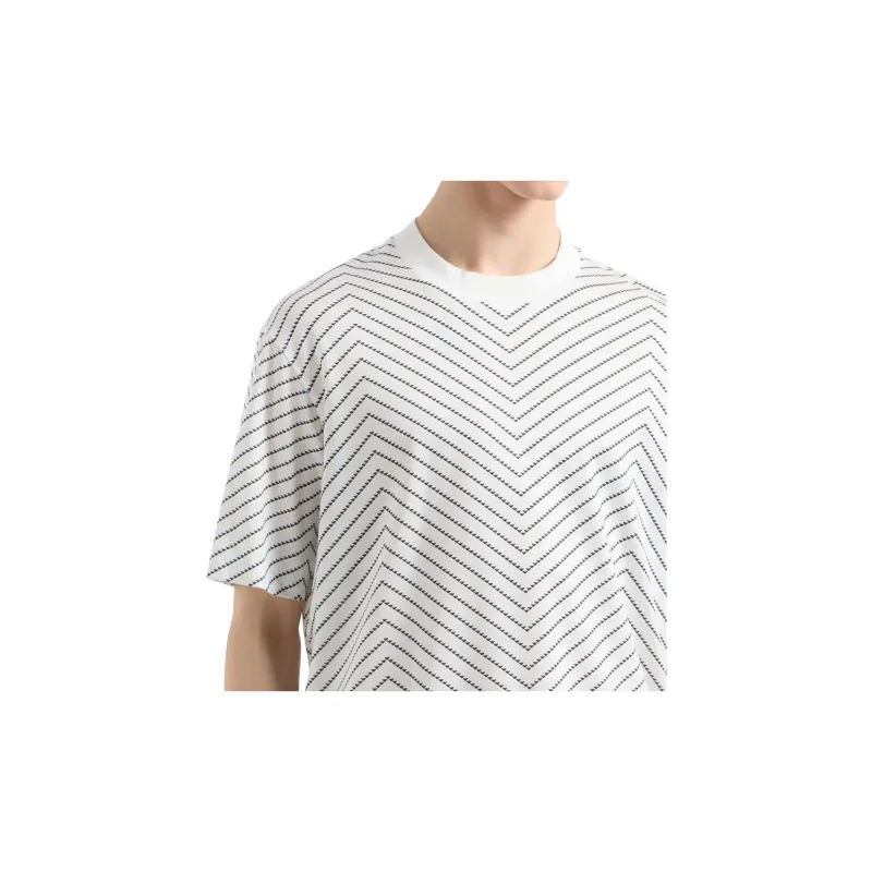 EMPORIO ARMANI Lyocell Blend jersey T shirt With Macro Chevron Print And Micro Eagle-5