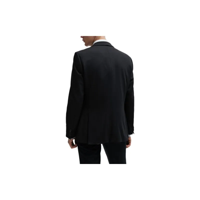 HUGO BOSS Three-Piece Slim-Fit Suit In Performance-Stretch Jersey Business Suits Men's Black-4