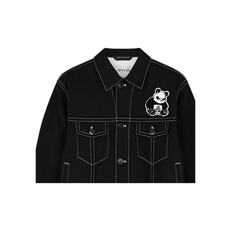 Lanvin x FILA Denim Jacket Men's Black-3